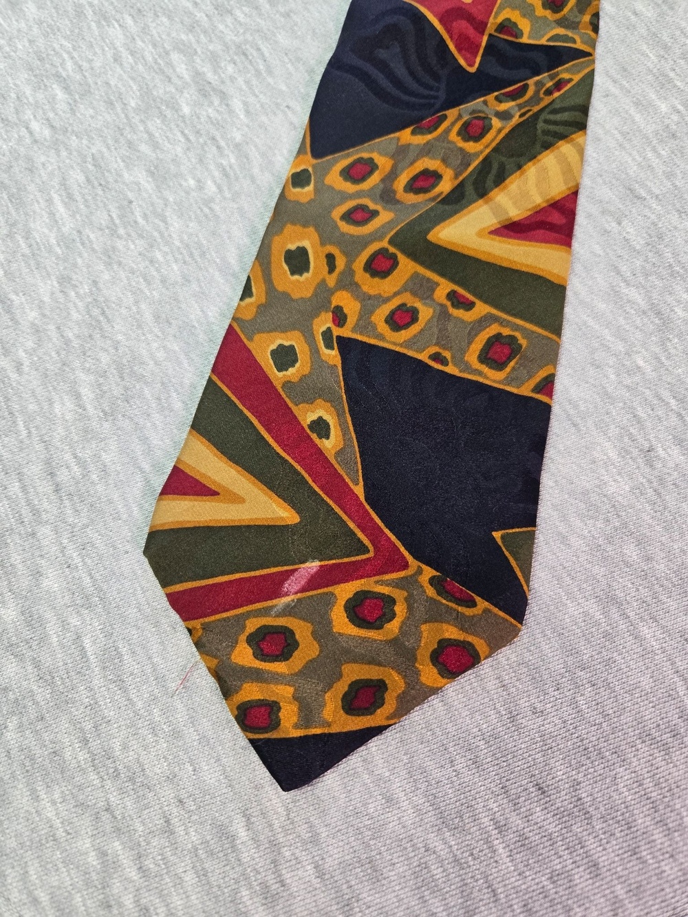 Mario Valentino Tie Mens One Size Multicolor Silk Geometric Abstract Art